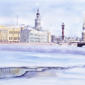 La Neva Gelée - St Petersbourg