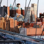 New-York : Sur le pont de Brooklyn