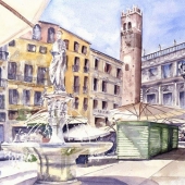 Piazza delle Erbe à Verone