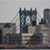 Vue sur les toits et sur Manhattan Bridge